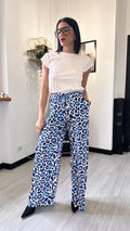 PANTALONE LEOPARDATO BLU MORBIDO