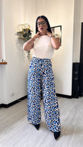 PANTALONE LEOPARDATO BLU MORBIDO