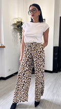 PANTALONE LEOPARDATO MARRONE MORBIDO