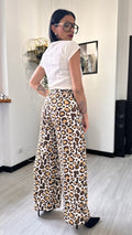 PANTALONE LEOPARDATO MARRONE MORBIDO