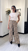 PANTALONE LEOPARDATO MARRONE MORBIDO