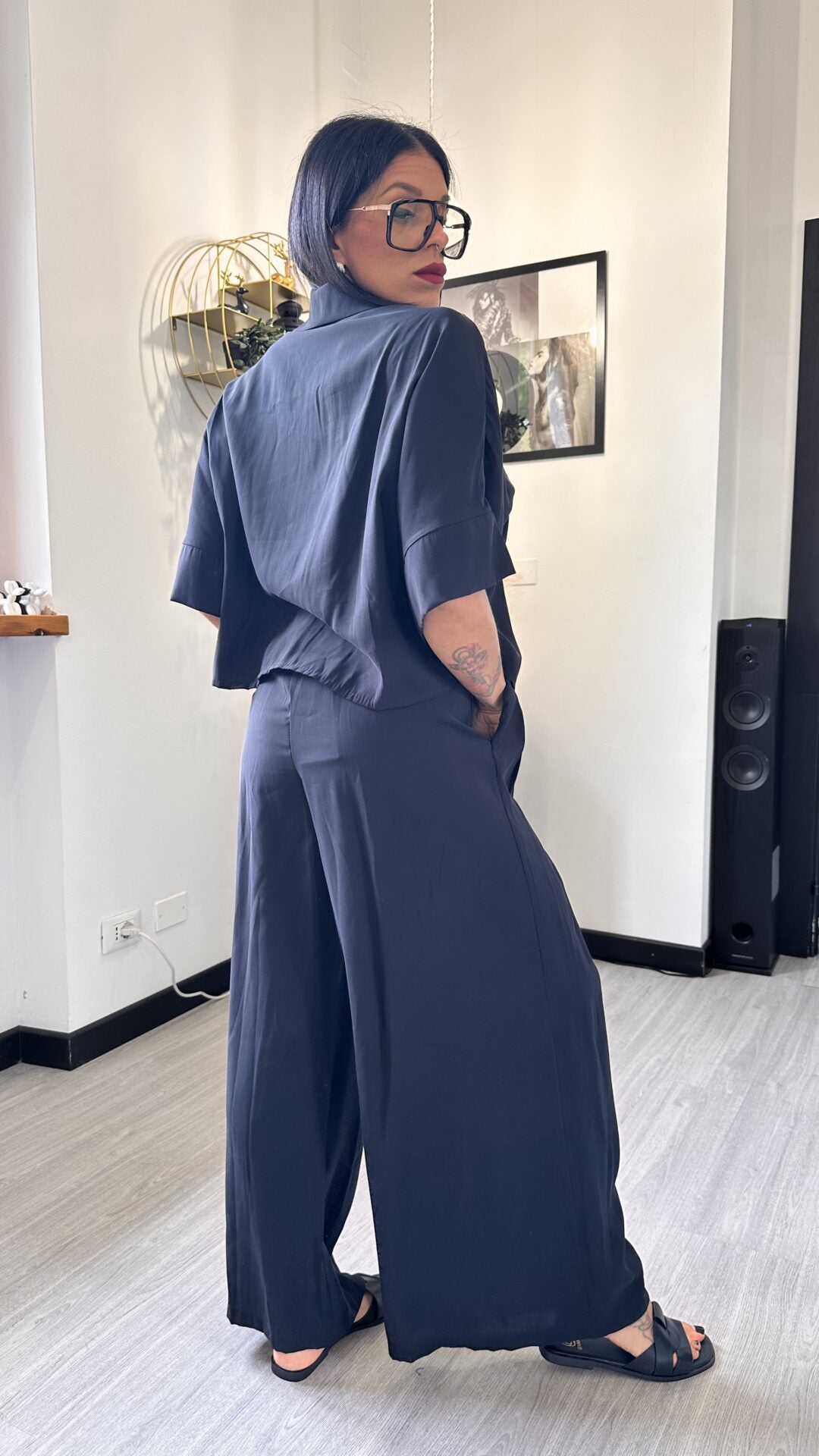 COORDINATO IN VISCOSA NERO