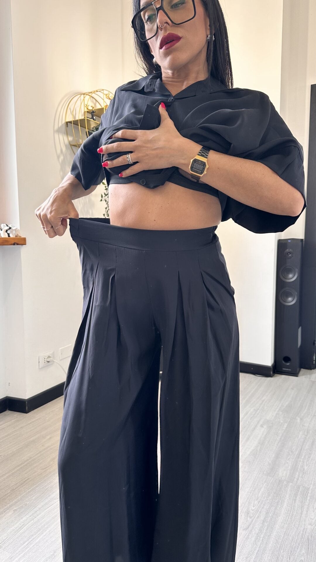 COORDINATO IN VISCOSA NERO