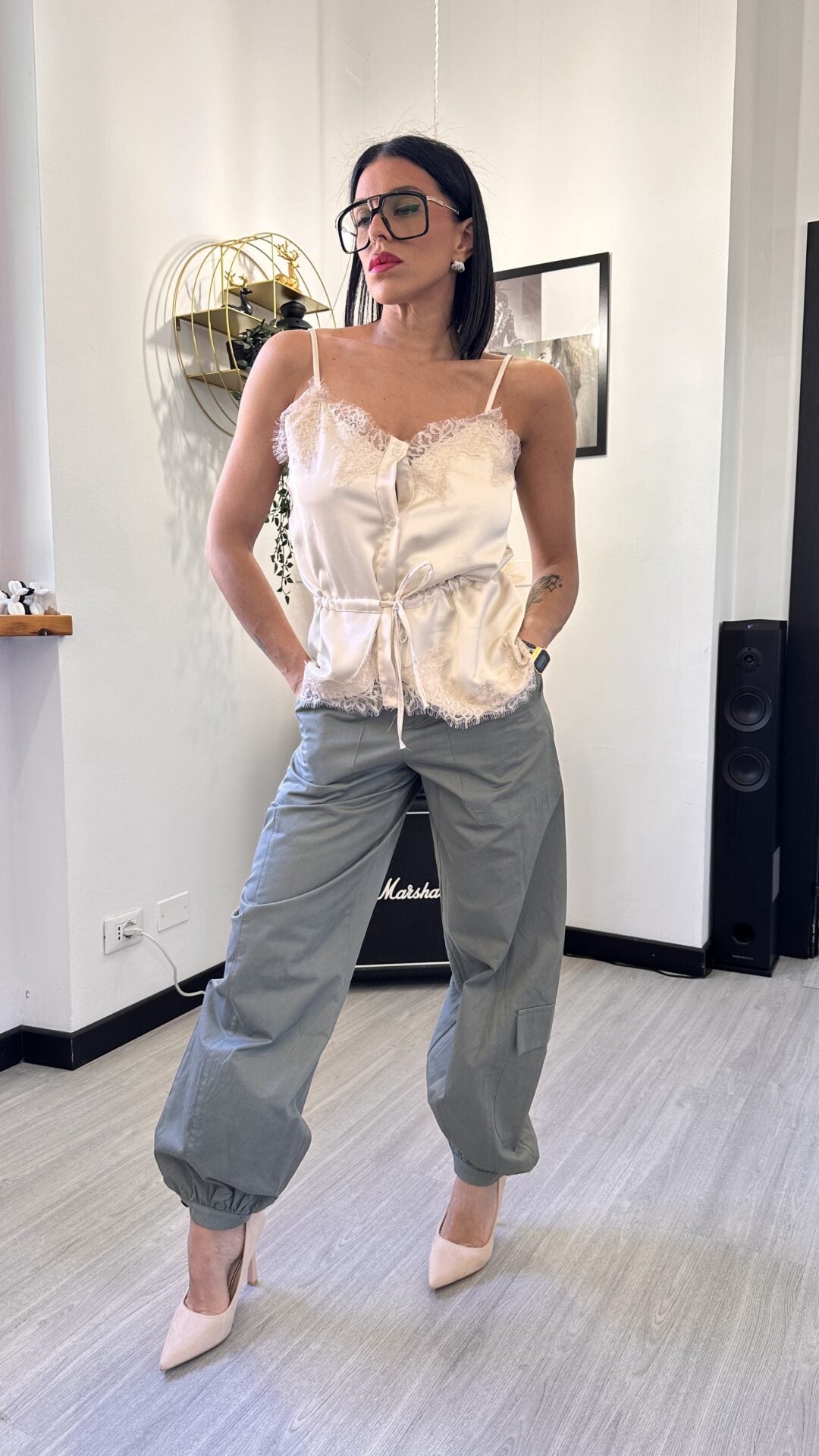 PANTALONE CARGO GRIGIO (S)