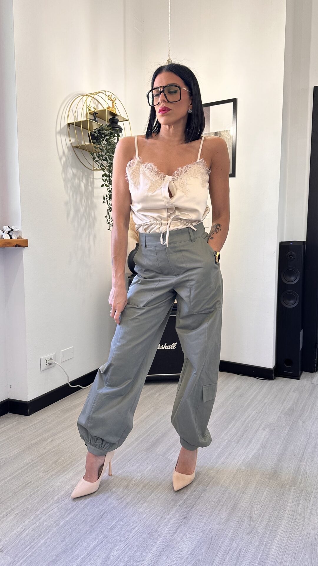 PANTALONE CARGO GRIGIO (S)