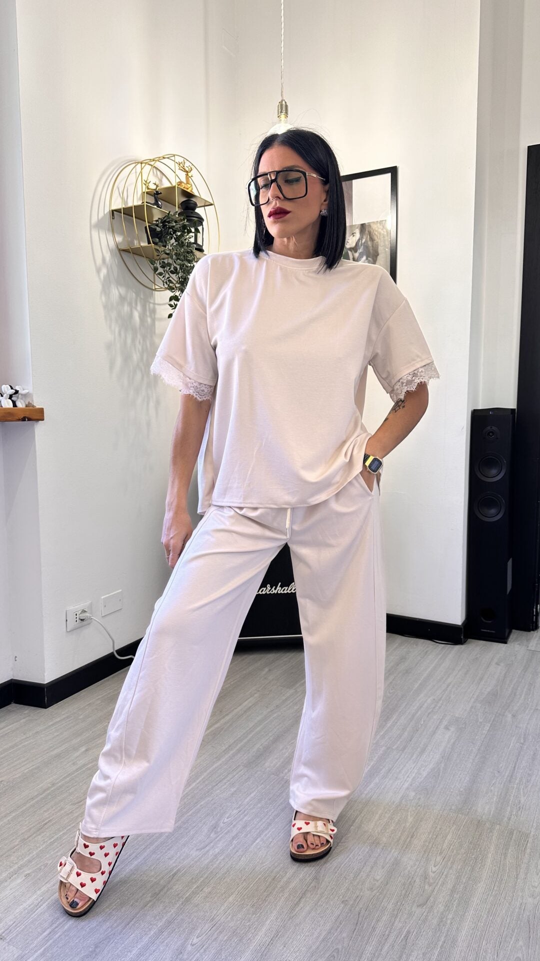 PANTALONE TUTA BAGGY SABBIA