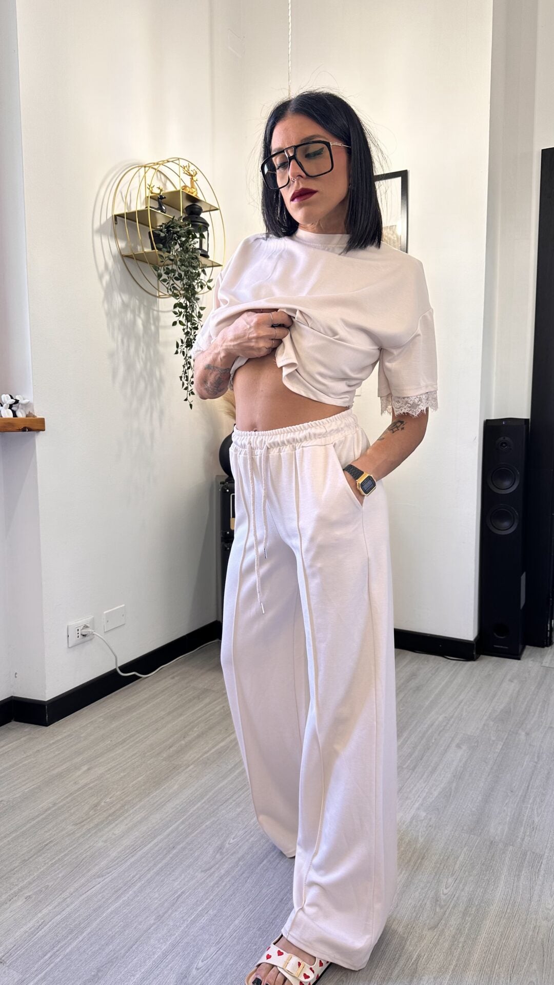 PANTALONE TUTA PALAZZO SABBIA