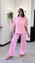 T-SHIRT APERTA SUL RETRO ROSA