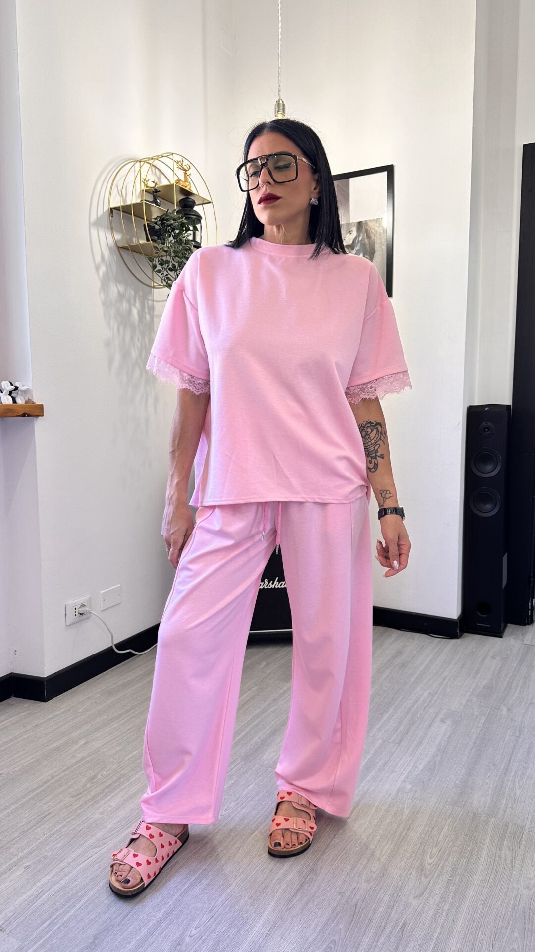PANTALONE TUTA BAGGY ROSA