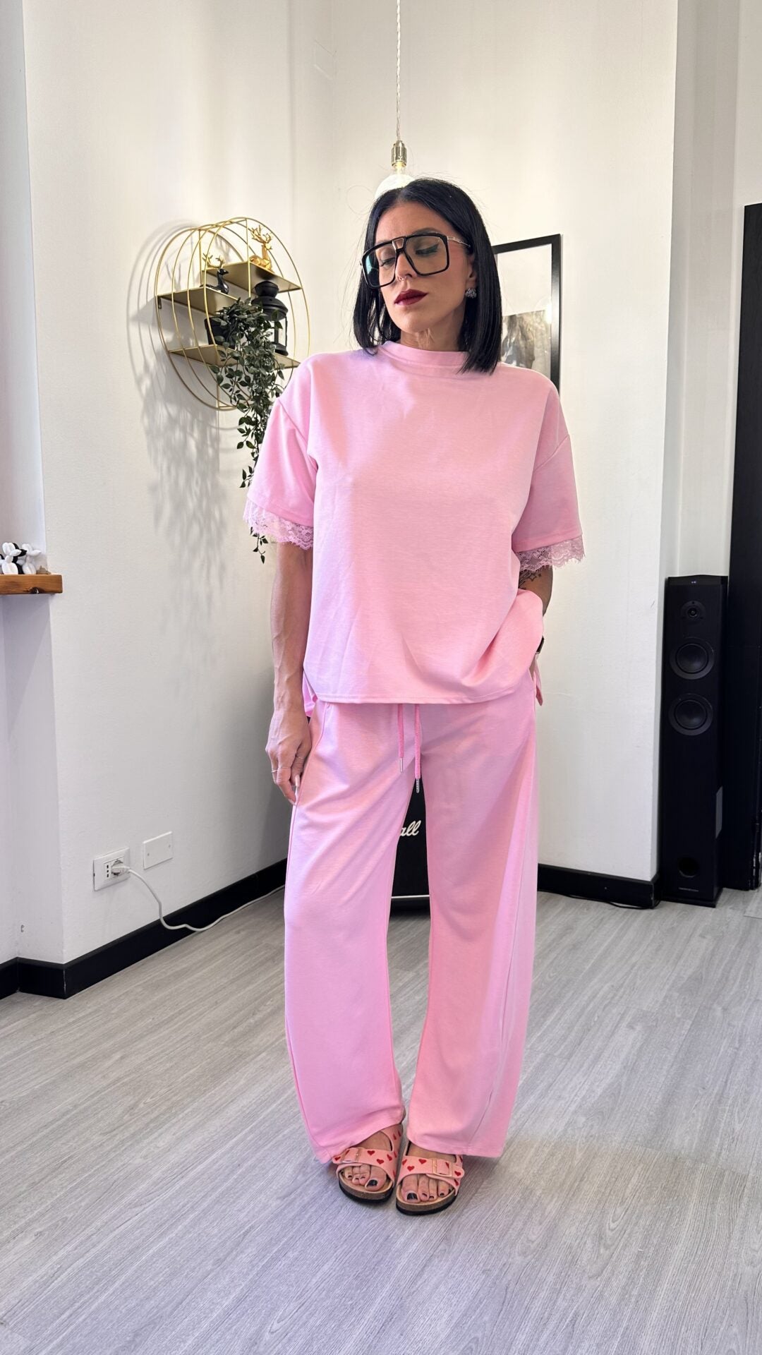 PANTALONE TUTA BAGGY ROSA