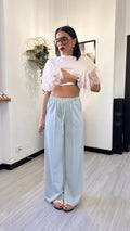 PANTALONE TUTA PALAZZO AZZURRINO