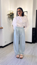 PANTALONE TUTA BAGGY AZZURRINO