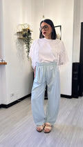 PANTALONE TUTA BAGGY AZZURRINO