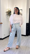PANTALONE TUTA BAGGY AZZURRINO