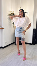 CAMICIA MANICA CORTA OVER BIANCA