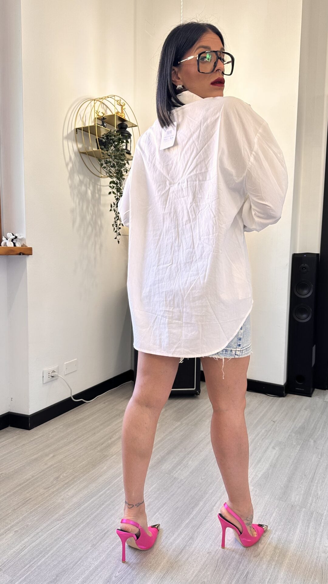CAMICIA OVER CON RICAMI