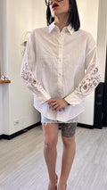 CAMICIA OVER CON RICAMI
