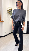 T-SHIRT GRIGIA SCURA OVERSIZE