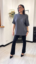 T-SHIRT GRIGIA SCURA OVERSIZE