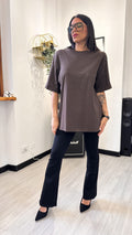 T-SHIRT MARRONE OVERSIZE