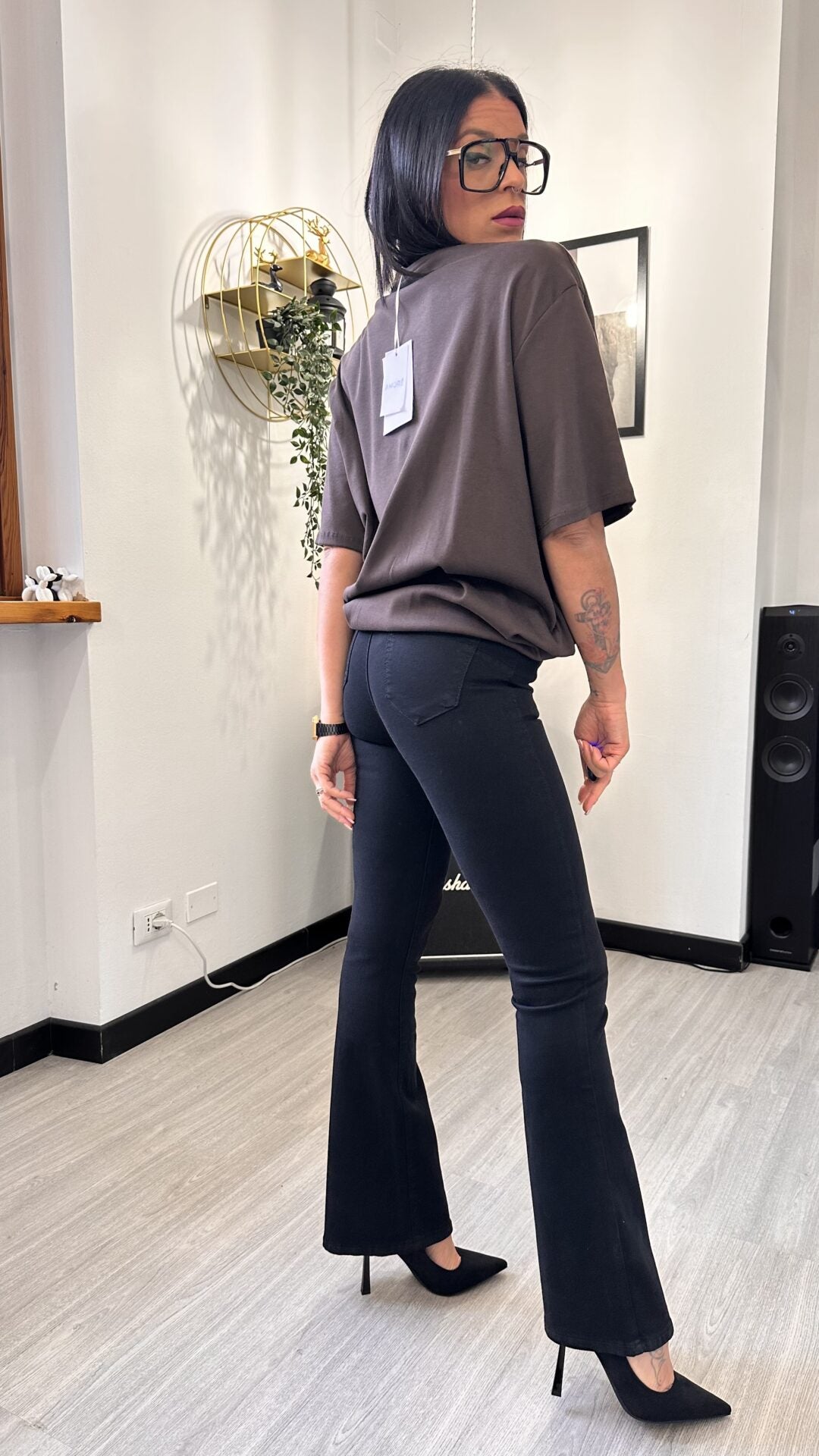 T-SHIRT MARRONE OVERSIZE