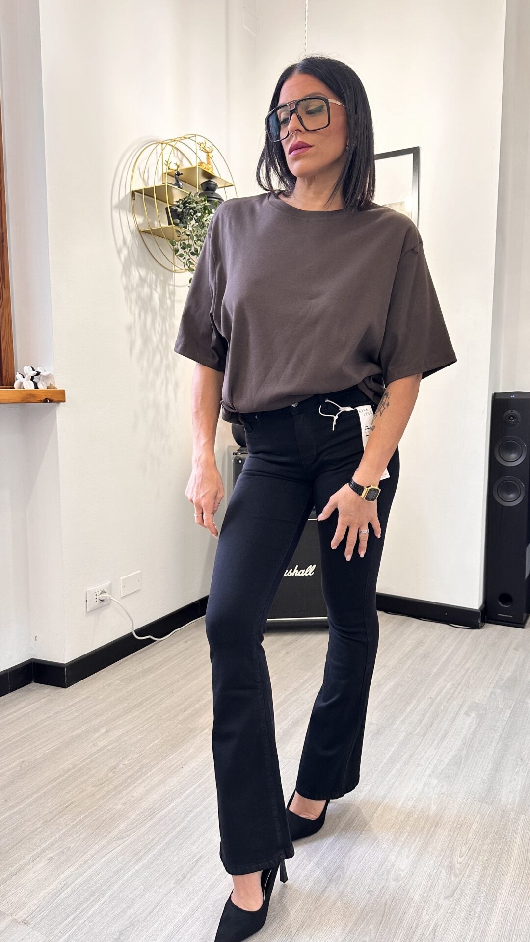 T-SHIRT MARRONE OVERSIZE