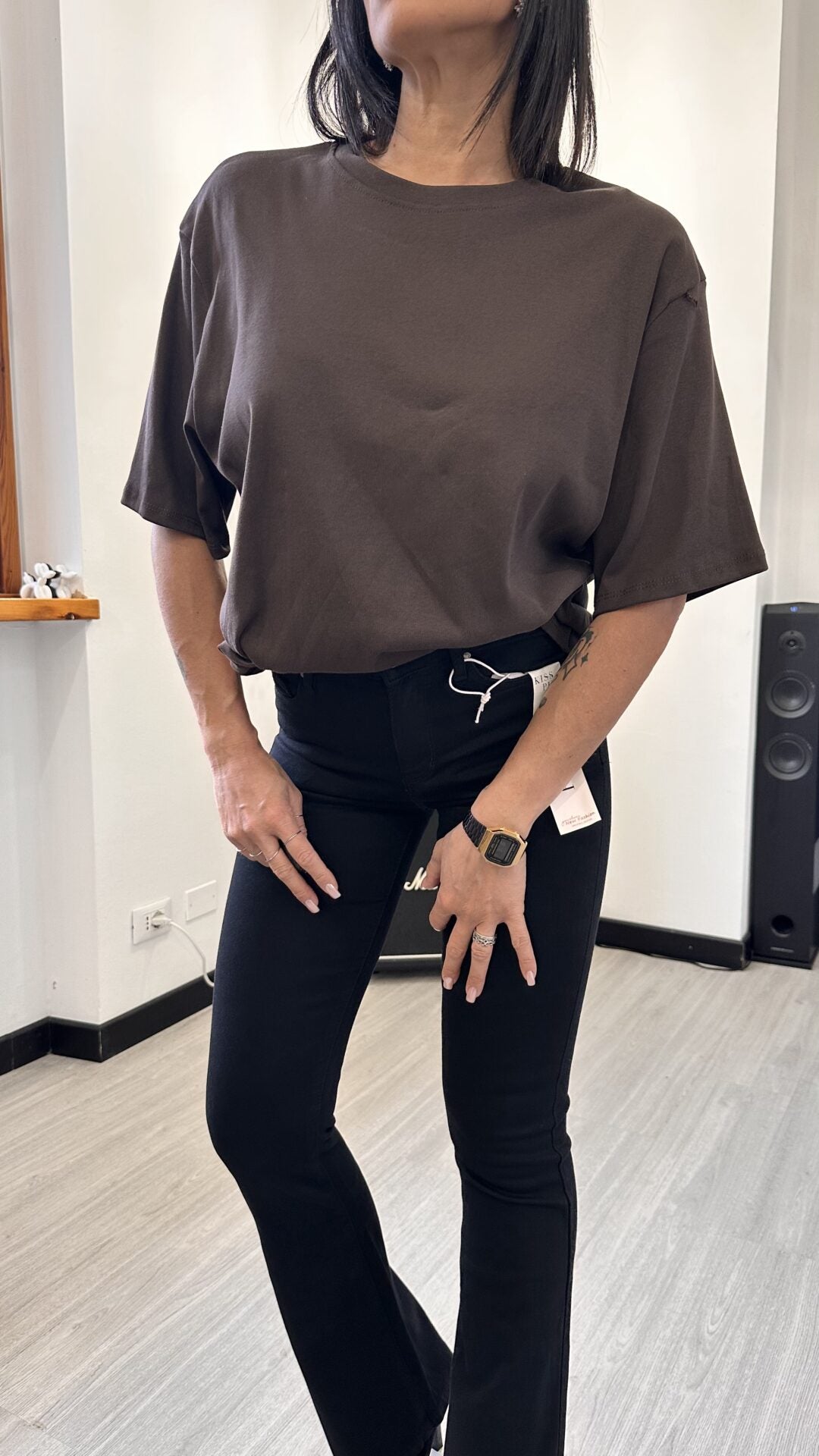 T-SHIRT MARRONE OVERSIZE