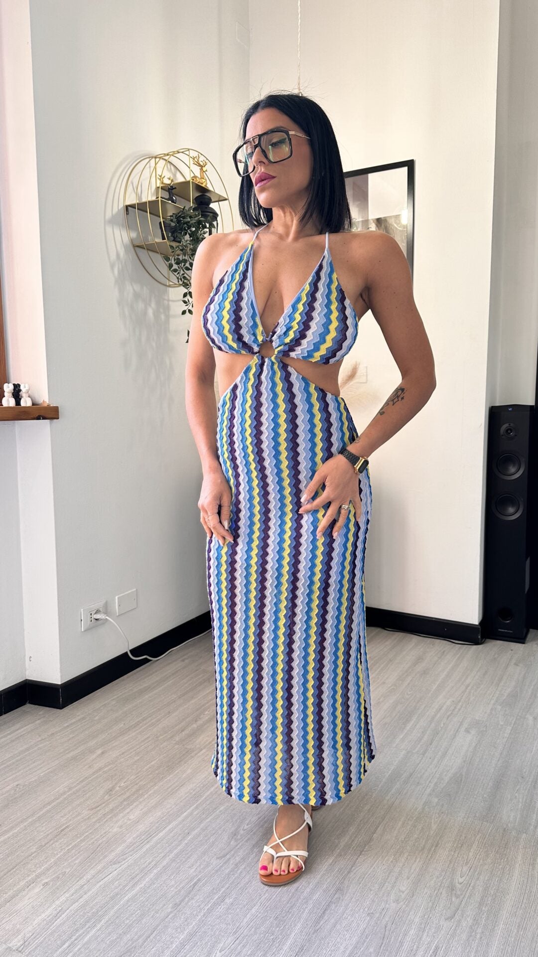 ABITO MULTICOLOR AZZURRO