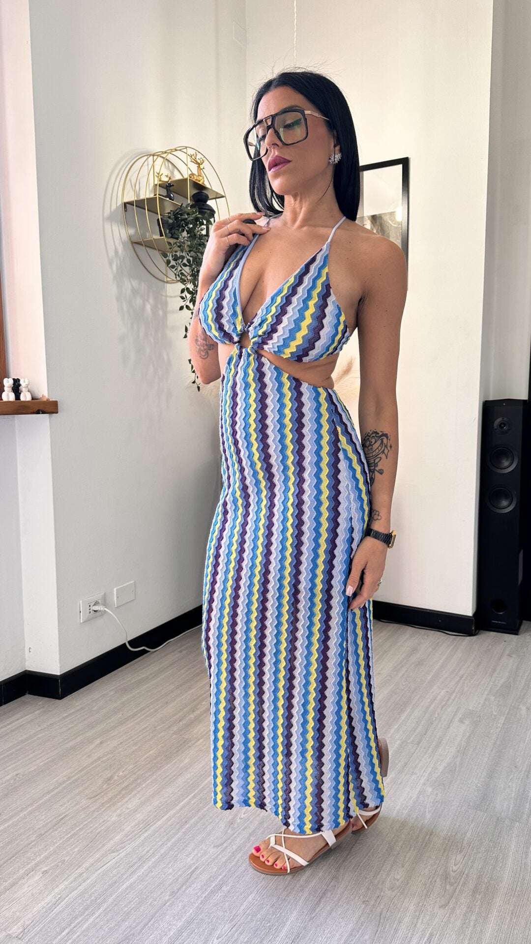 ABITO MULTICOLOR AZZURRO
