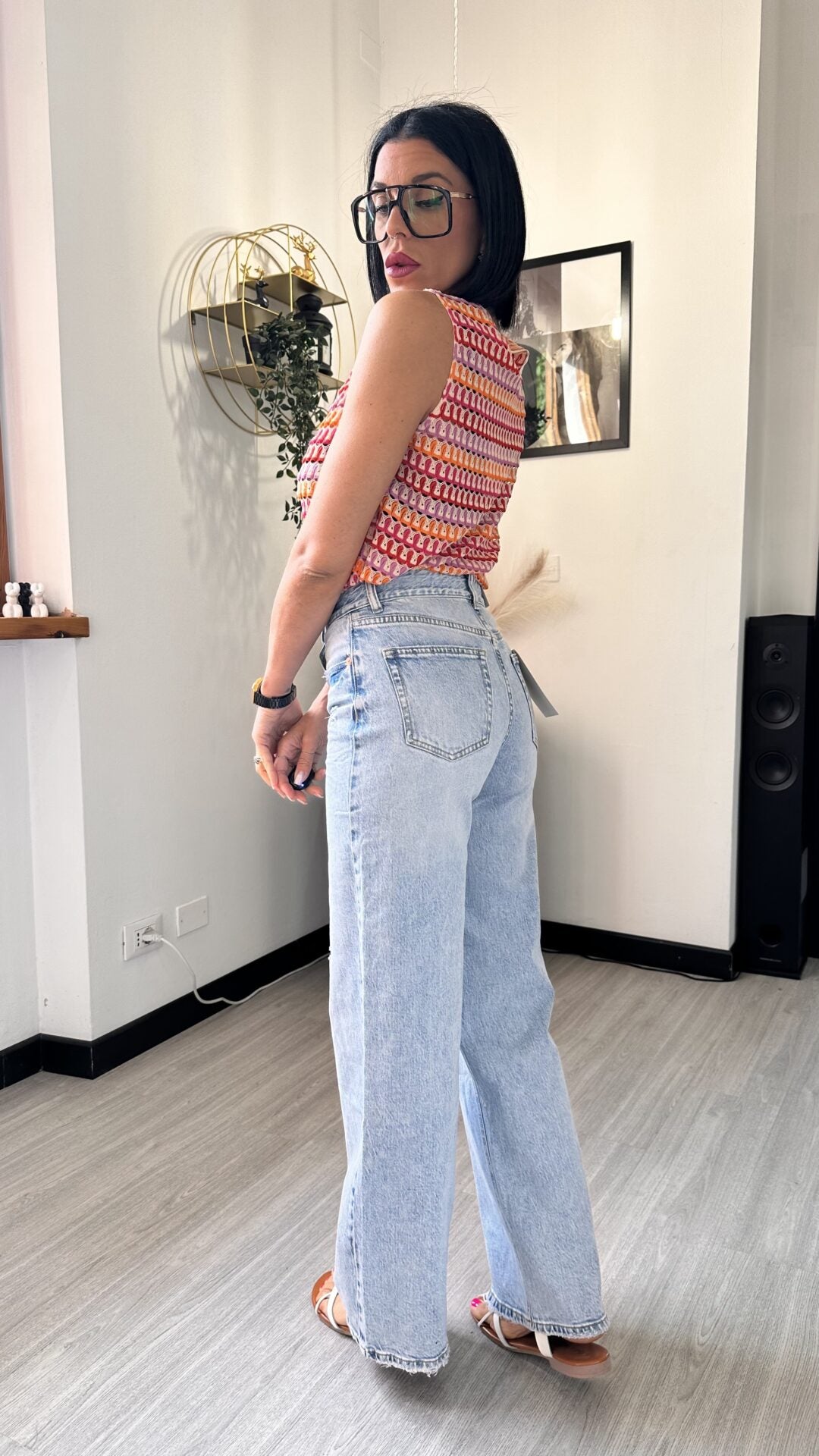 0028 JEANS A PALAZZO CHIARO