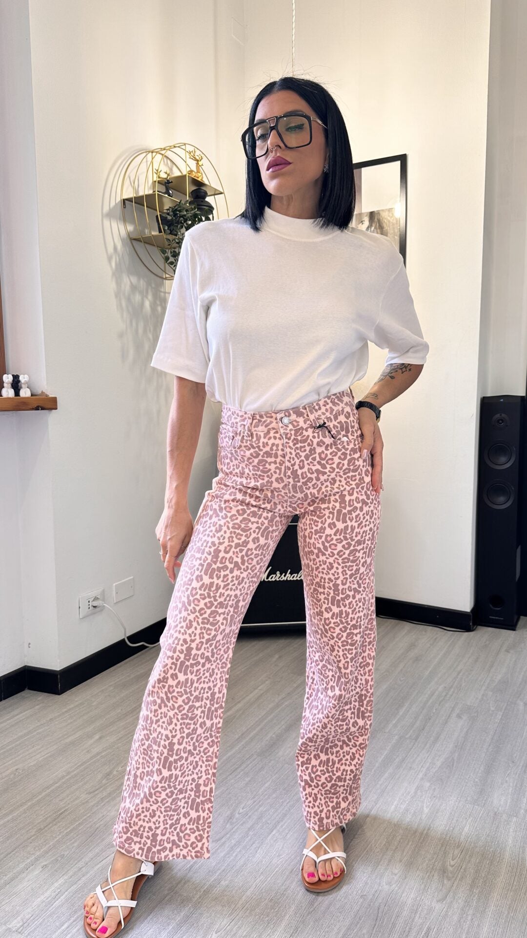 JEANS LEOPARDATO ROSA (XS/L)