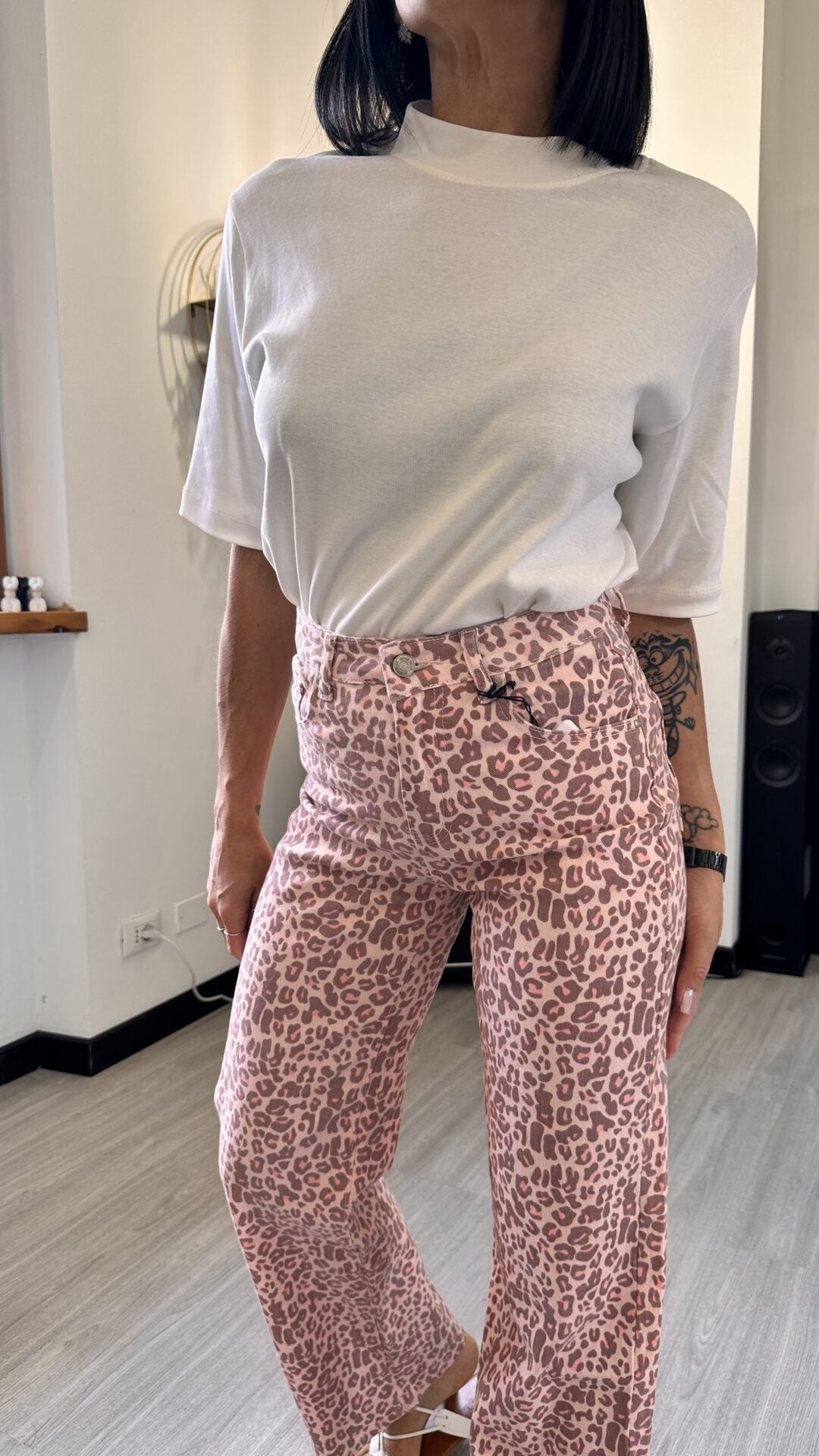 JEANS LEOPARDATO ROSA (XS/L)