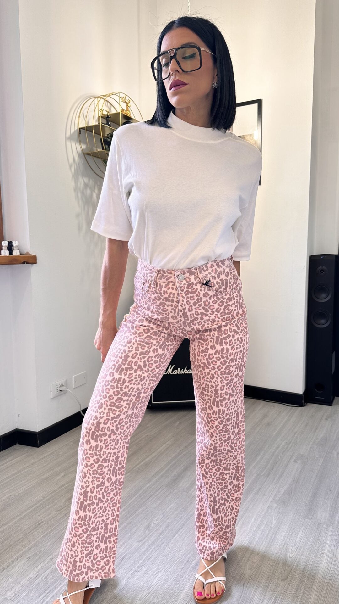 JEANS LEOPARDATO ROSA (XS/L)