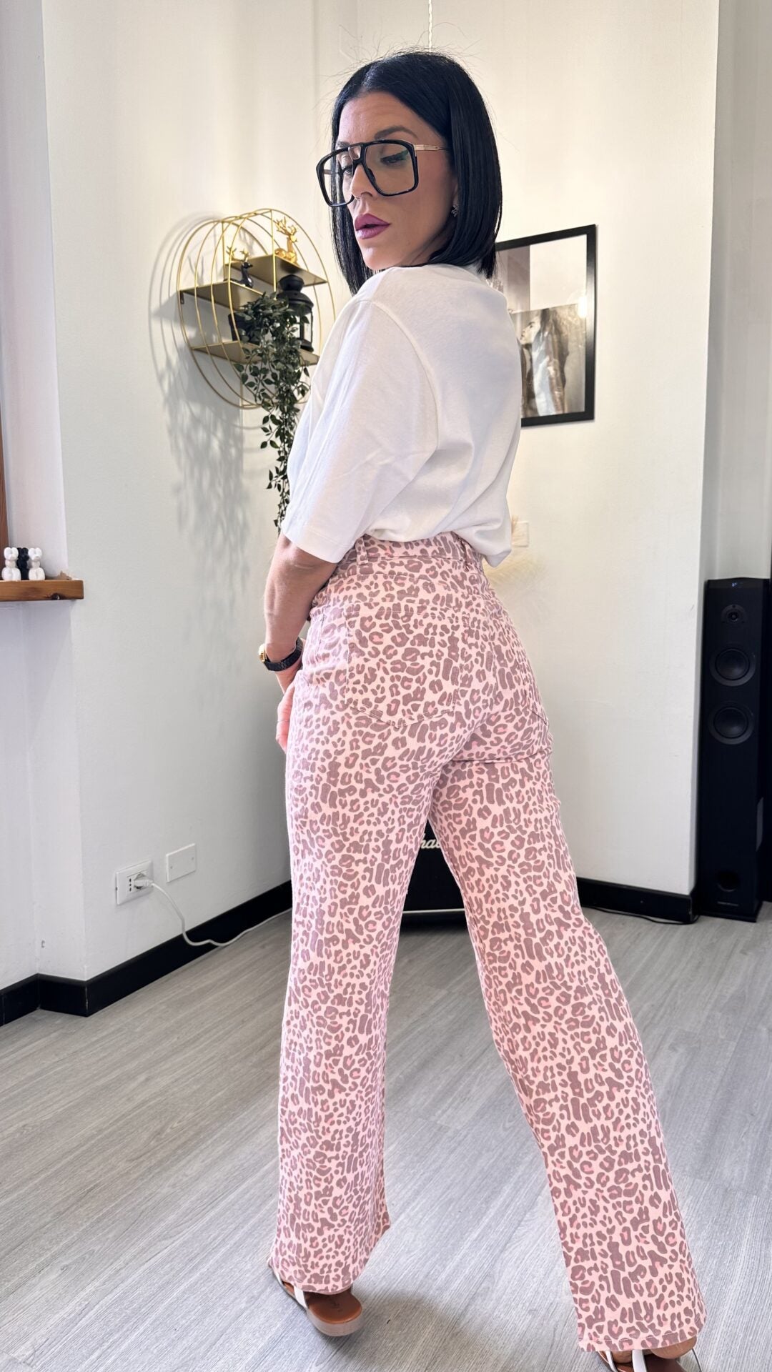 JEANS LEOPARDATO ROSA (XS/L)