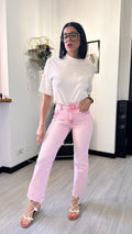 0039 JEANS A SIGARETTA PINK (XS)