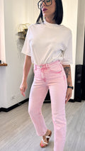 0039 JEANS A SIGARETTA PINK (XS)