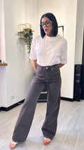 5125 JEANS A PALAZZO MARRONE