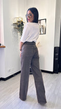 5125 JEANS A PALAZZO MARRONE