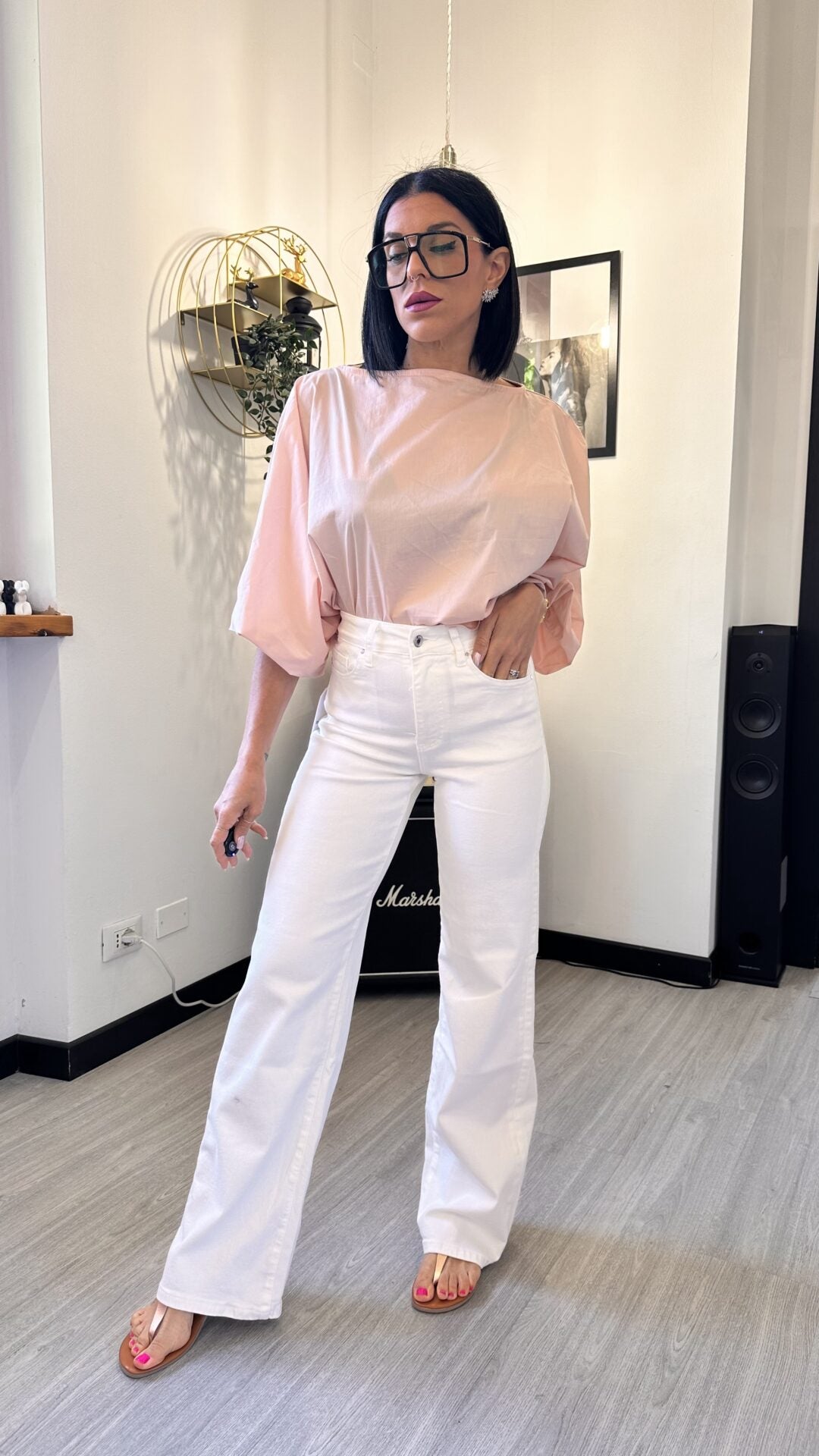3608 JEANS A PALAZZO BIANCO