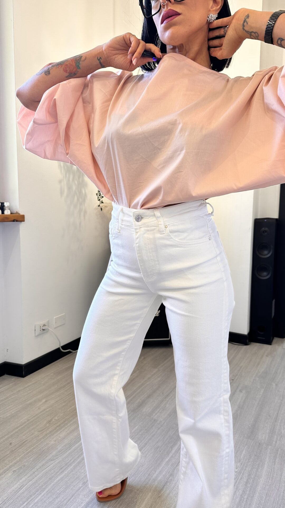 3608 JEANS A PALAZZO BIANCO