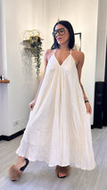 ABITO LARGO IN LINO BEIGE