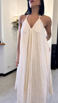 ABITO LARGO IN LINO BEIGE