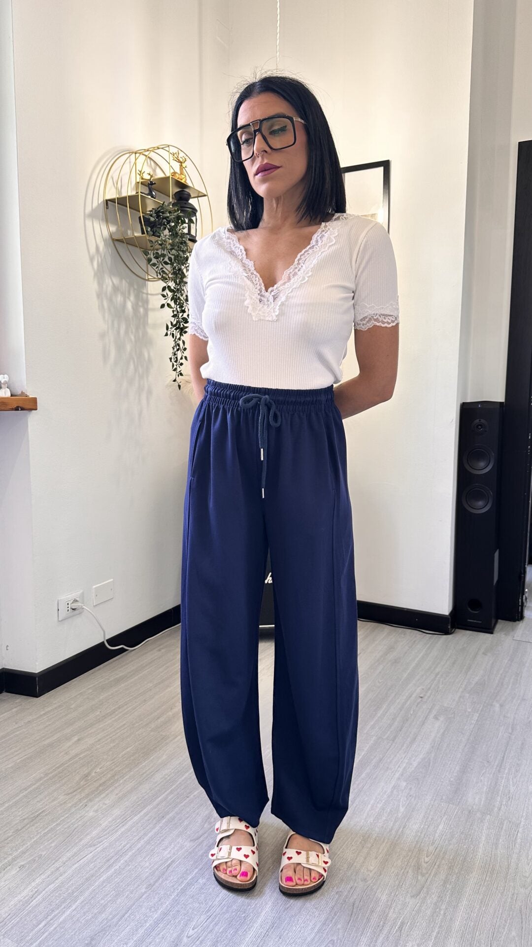 PANTALONE TUTA BAGGY BLU