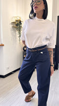 JEANS CON CINTURA BLU