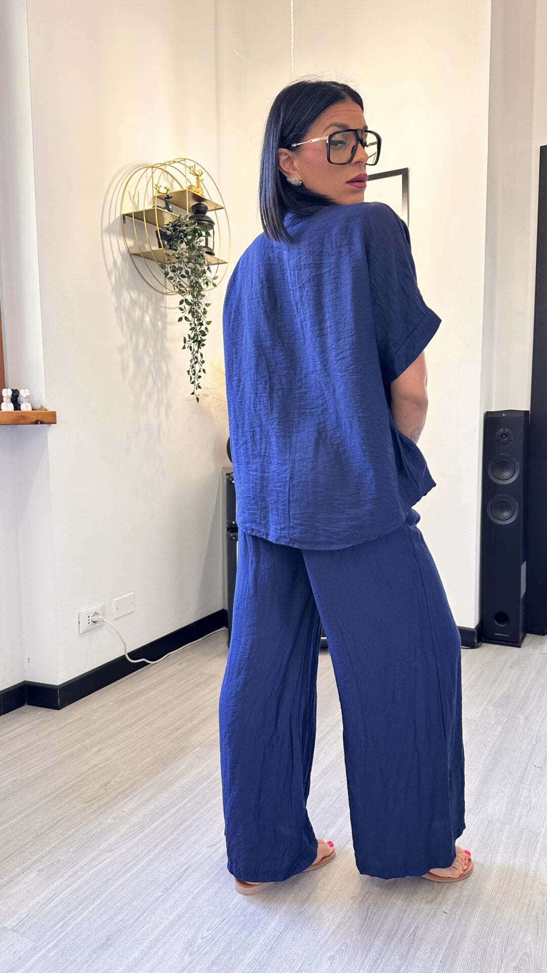COORDINATO CON CAMICIONA BLU