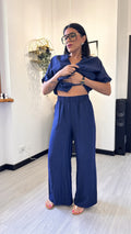 COORDINATO CON CAMICIONA BLU