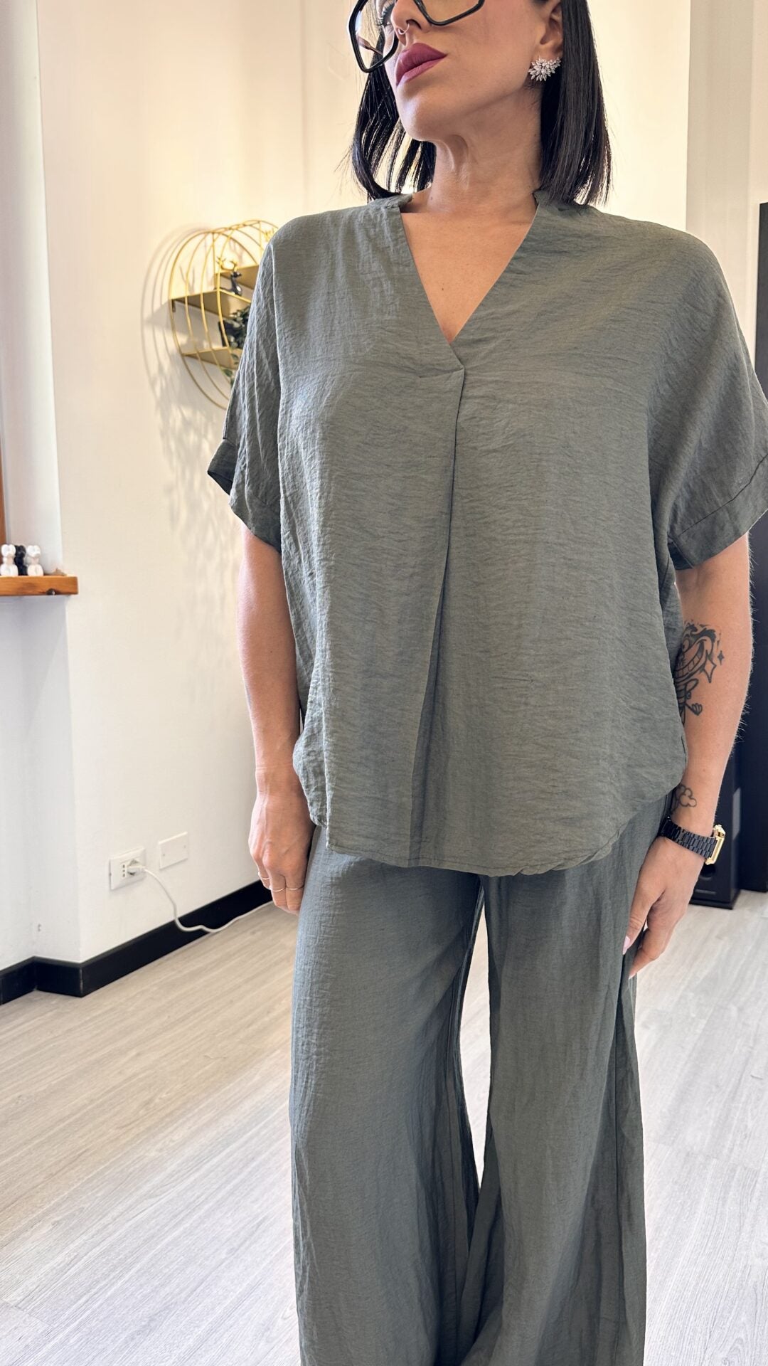 COORDINATO CON CAMICIONA MILITARE