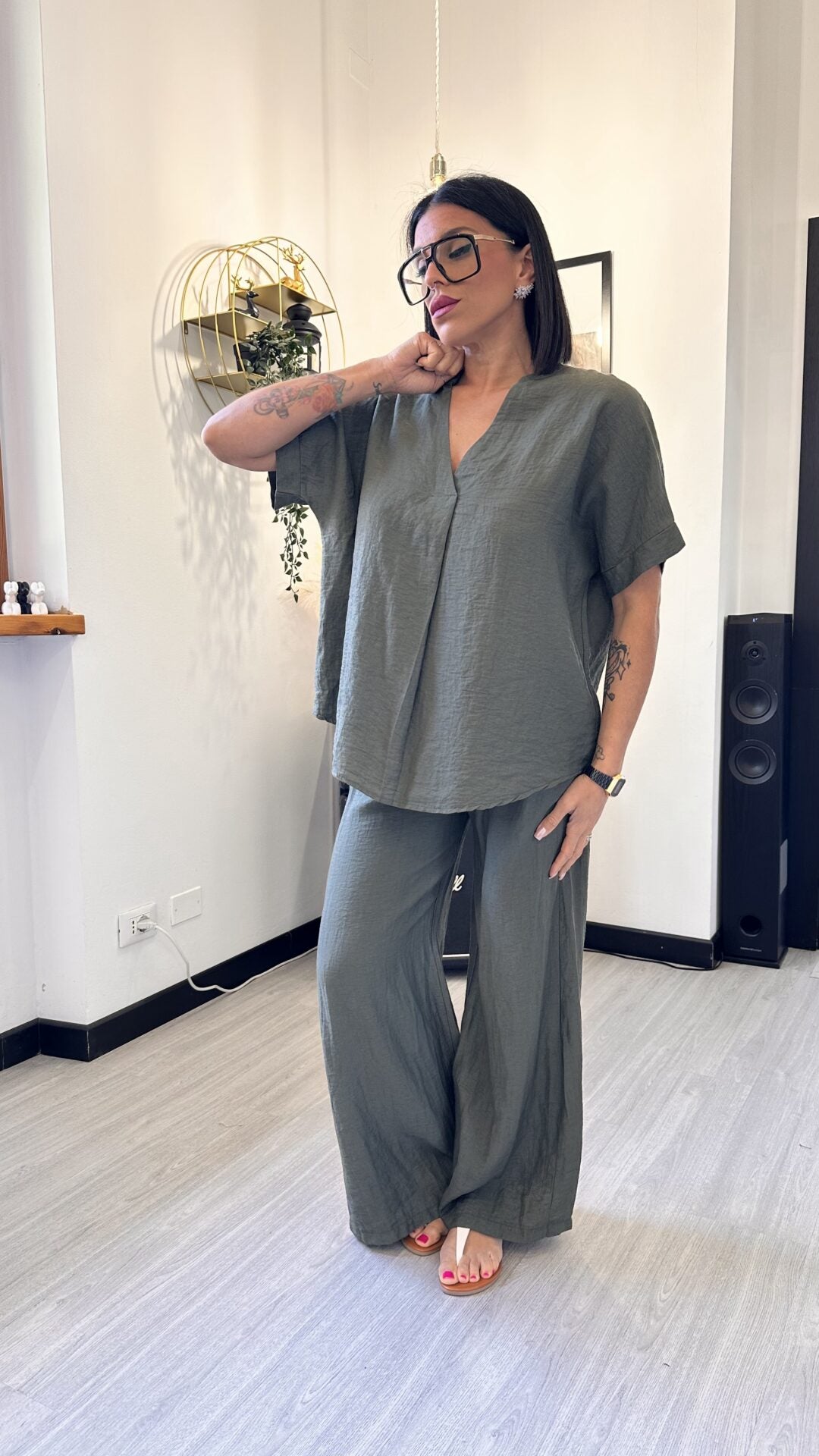 COORDINATO CON CAMICIONA MILITARE