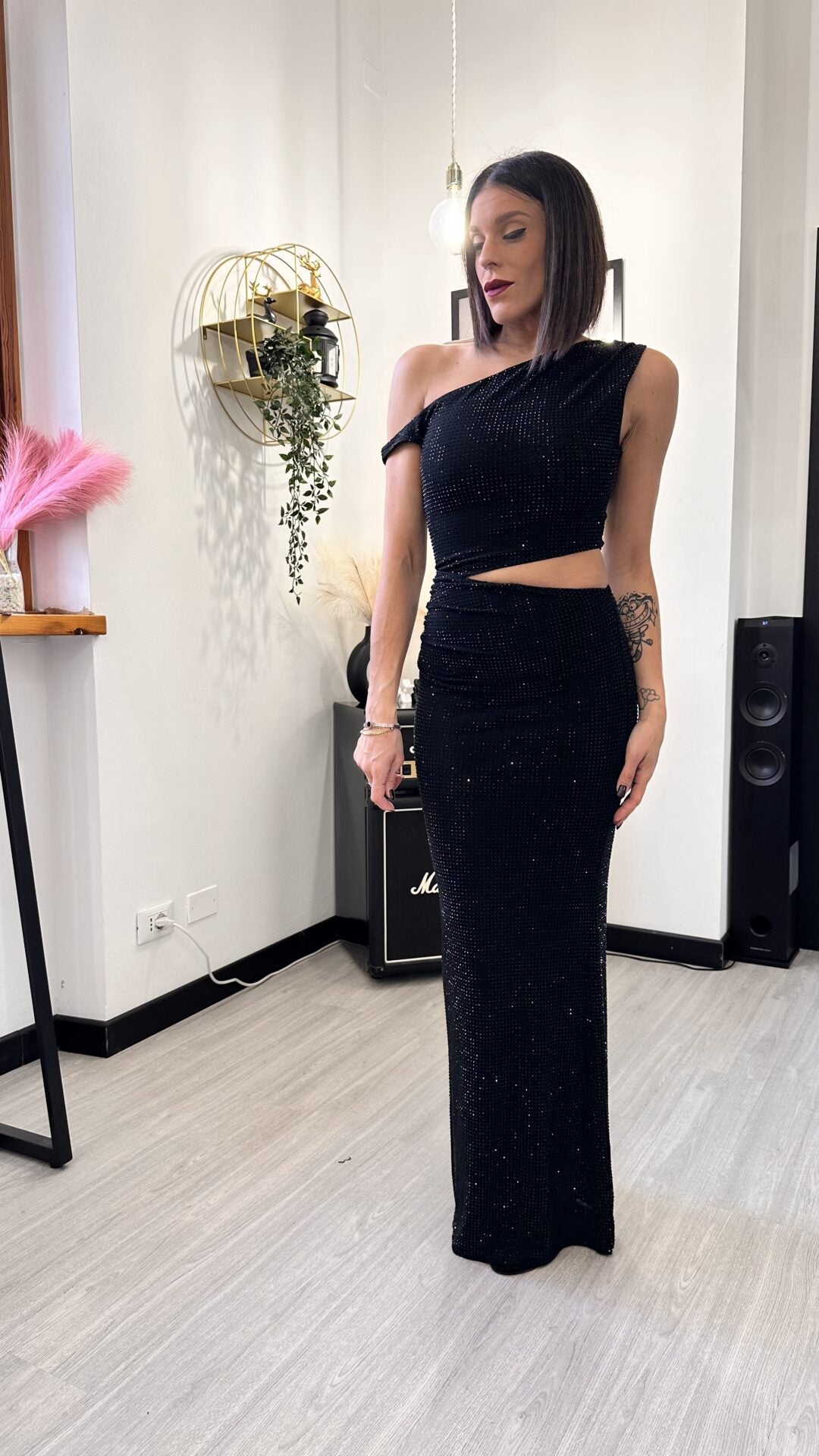 ABITO LUNGO BLACK STARDUST