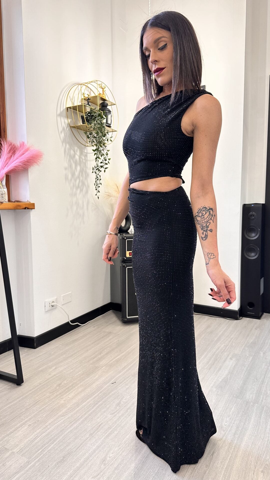 ABITO LUNGO BLACK STARDUST